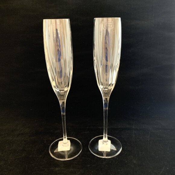 Williams-Sonoma Other - Williams Sonoma Dorset Crystal Champagne Flutes Set of 2 Elegant Glasses 10.5"